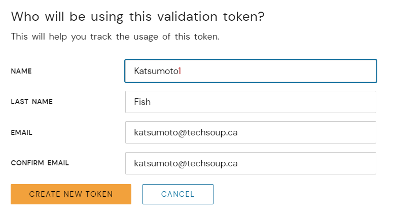 Slightly change the Name on a validation token